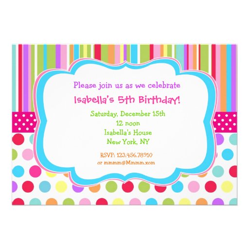 Rainbow Birthday Party Invitations