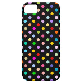 Rainbow & Black Polka Dot pattern iPhone 5 Covers