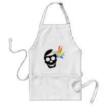 Rainbow Black Skull Aprons