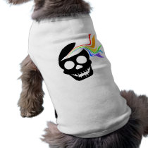 Rainbow Black Skull Dog Shirts