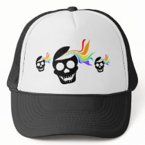 Rainbow Black Skull Hats