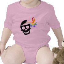 Rainbow Black Skull Infant Creeper