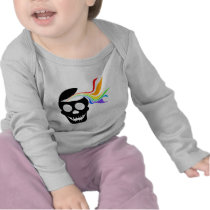 Rainbow Black Skull Infant Longsleeve T-shirts