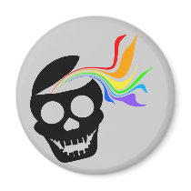 Rainbow Black Skull Magnets