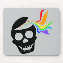 Rainbow Black Skull Mousepad
