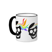 Rainbow Black Skull Mugs