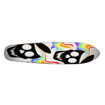 Rainbow Black Skull Skateboard by wingedturtle Rainbow Black Skull Skateboard