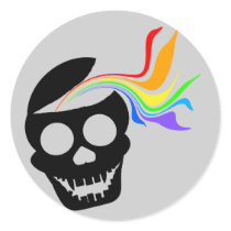 Rainbow Black Skull Stickers