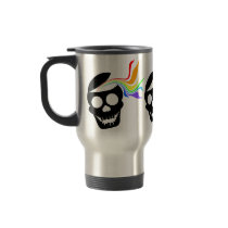 Rainbow Black Skull Travel Mugs