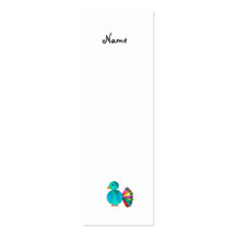 Rainbow blue peacock business card template