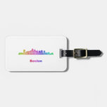 Rainbow Boston skyline Bag Tag