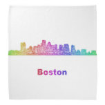 Rainbow Boston skyline Bandana