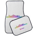 Rainbow Boston skyline Car Floor Mat