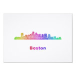 Rainbow Boston skyline Card