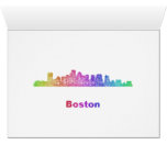 Rainbow Boston skyline Card