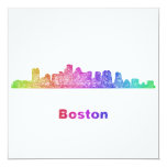 Rainbow Boston skyline Card