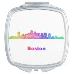 Rainbow Boston skyline Compact Mirror
