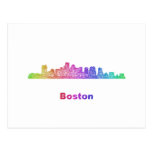 Rainbow Boston skyline Postcard