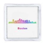 Rainbow Boston skyline Silver Finish Lapel Pin