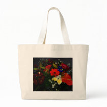Rainbow bouquet of flowers tote bag