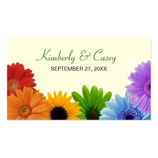 Rainbow Bouquet Placecard Business Cards (front side)