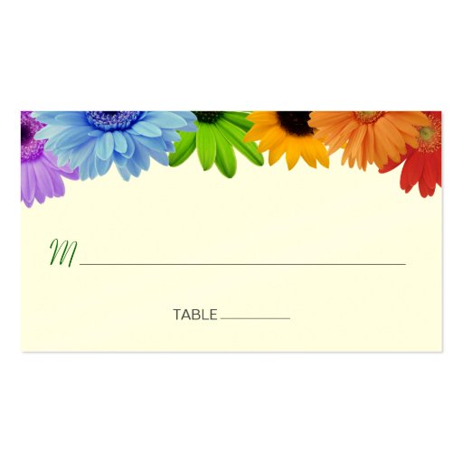 Rainbow Bouquet Placecard Business Cards (back side)