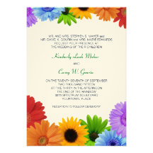 Rainbow Bouquet Wedding Personalized Invitation