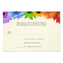 Rainbow Bouquet Wedding Response Personalized Announcement