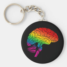 Rainbow Brain Key Chain