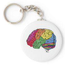 Rainbow Brain Key Chain