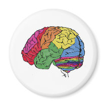 Rainbow Brain Fridge Magnet