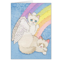 Rainbow Bridge Cat Condolence Notecard