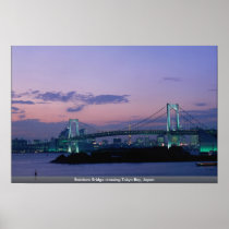 Rainbow Bridge crossing Tokyo Bay, Japan Poster