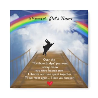 Rainbow Bridge Memorial for Rabbits 2 Inch Square Magnet