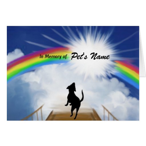 Rainbow Bridge Memorial Poem for Dogs Card | Zazzle