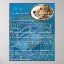 Rainbow Bridge Pet Memorial - Blue Posters