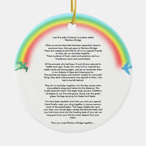 Rainbow bridge pet memorial photo Ornament