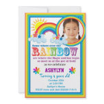 Rainbow brithday your child's photo invitation