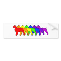 Rainbow Brittany Spaniel bumper stickers