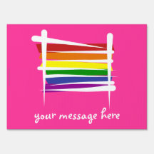 Rainbow Brush Flag Lawn Signs