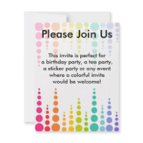 Rainbow Bubble Dots invitations by candystore Rainbow Bubble Dots invitations