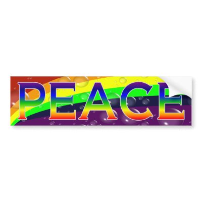 Rainbow Bubble Peace Bumper Sticker by irregulargoods
