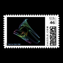 Rainbow Bullet Fractal Postage Stamp stamps