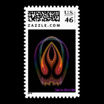 Rainbow Bullet Fractal Postage Stamp