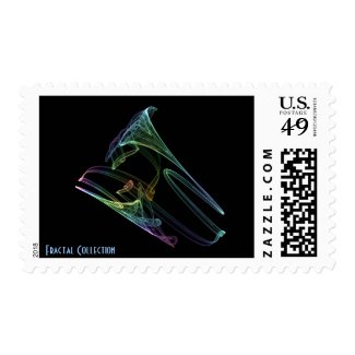 Rainbow Bullet Fractal Postage Stamp