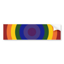 Rainbow Bullseye bumper stickers