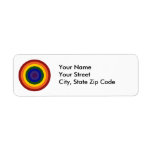 Rainbow Bullseye Custom Return Address Label