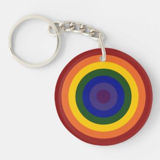 Rainbow Bullseye keychain