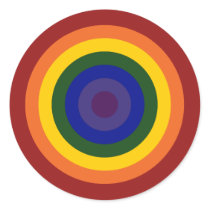 Rainbow Bullseye stickers