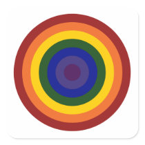Rainbow Bullseye stickers